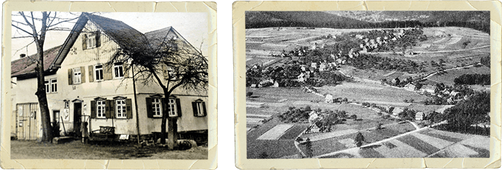 Abbildung 2: Mutters Elternhaus und das kleine Dorf Rotensol in den 1930er Jahren